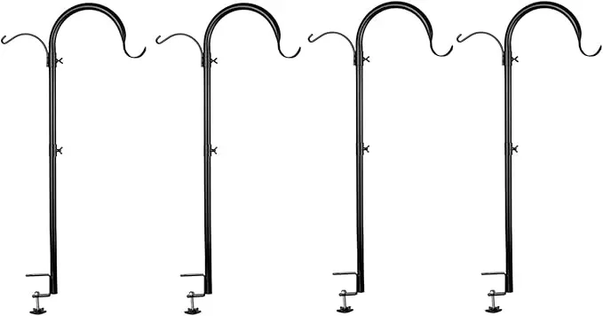 wosibo-4-pack-three-span-deck-hook-37-inches-deck-bird-feeder-pole-hanging-baske WOSIBO 4 Pack Three Span Deck Hook, 37 Inches Deck Bird Feeder Pole, Hanging Baskets Porch Multi-Hook for Deck Kit with Three Branches for Plant Hangers, Lanterns, Wind Chimes and More