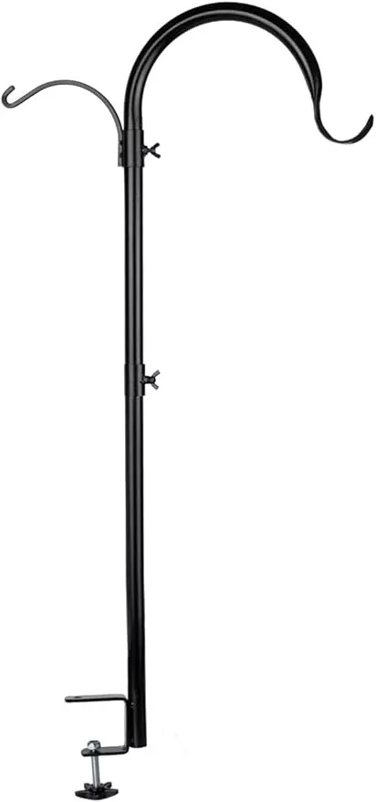 wosibo-three-span-deck-hook-37-inches-deck-bird-feeder-pole-hanging-baskets-porc WOSIBO Three Span Deck Hook, 37 Inches Deck Bird Feeder Pole, Hanging Baskets Porch Multi-Hook for Deck Kit with Three Branches for Plant Hangers, Lanterns, Wind Chimes and More