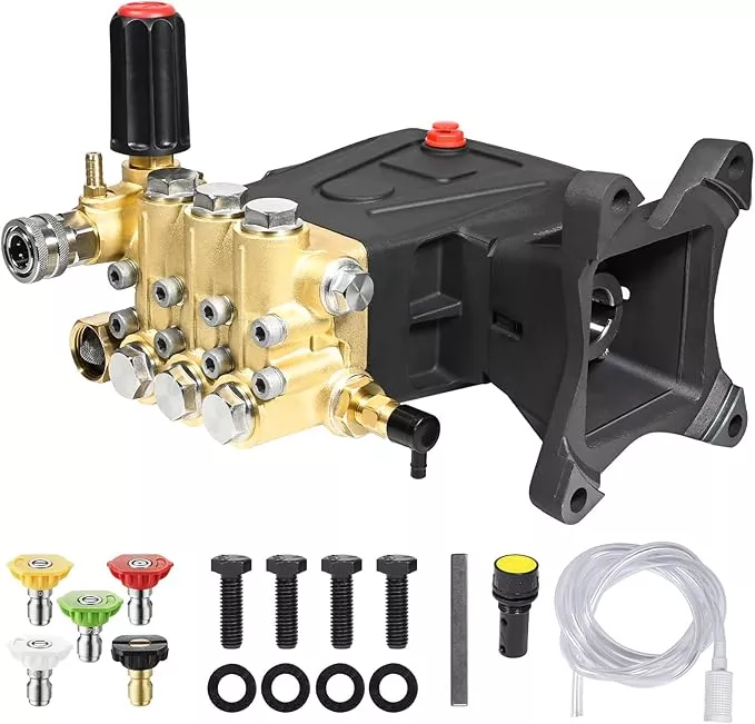 yamatic-horizontal-triplex-plunger-pressure-washer-pump-1-shaft-4000-psi-3-8-gpm YAMATIC Horizontal Triplex Plunger Pressure Washer Pump 1" Shaft 4000 PSI 3.8 GPM, Replacement for Simpson AAA 90034, 90039,90038, Honda GX340, GX390, GX270 for Industrial Gas Powered Washers