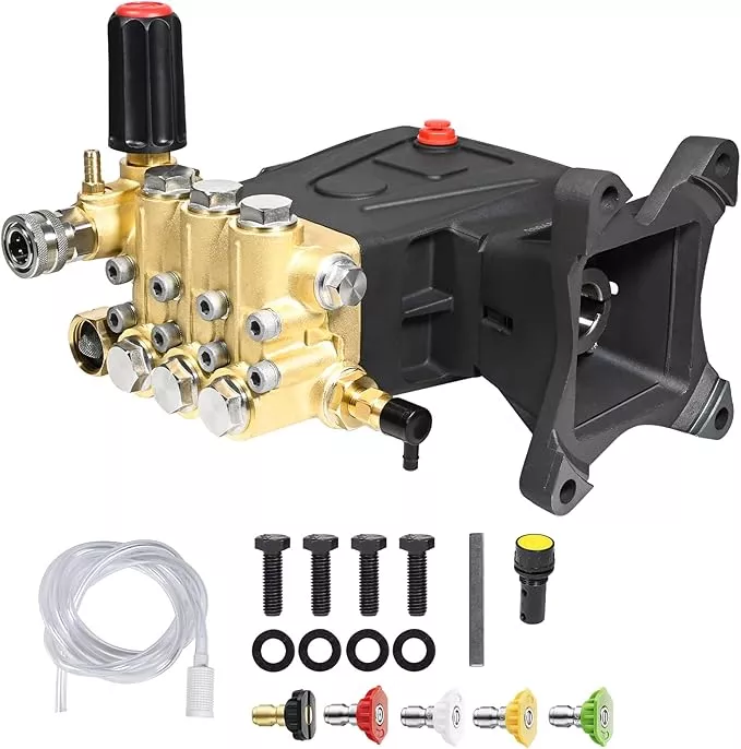 yamatic-horizontal-triplex-plunger-pressure-washer-pump-1-shaft-4400-psi-4-5-gpm YAMATIC Horizontal Triplex Plunger Pressure Washer Pump 1" Shaft 4400 PSI 4.5 GPM, Replacement for Simpson AAA 90034, 90039,90038, Honda GX340, GX390, GX270 for Industrial Gas Powered Washers