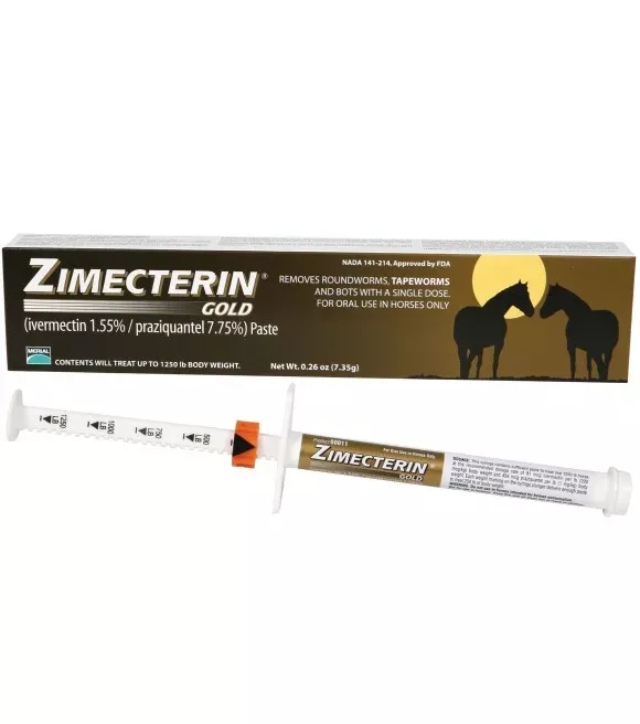 Zimecterin, Gold Horse Wormer Paste, Single Dose, 7.35g.