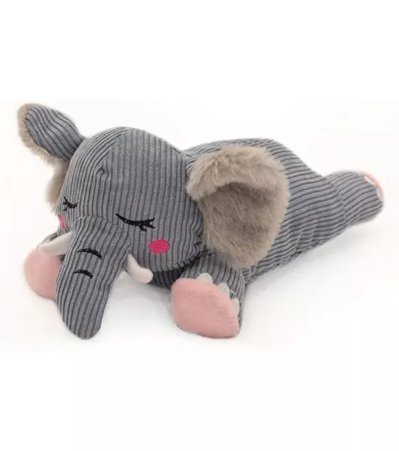 ZippyPaws, Gray Snooziez Silent Shhsqueaker Elephant Plush