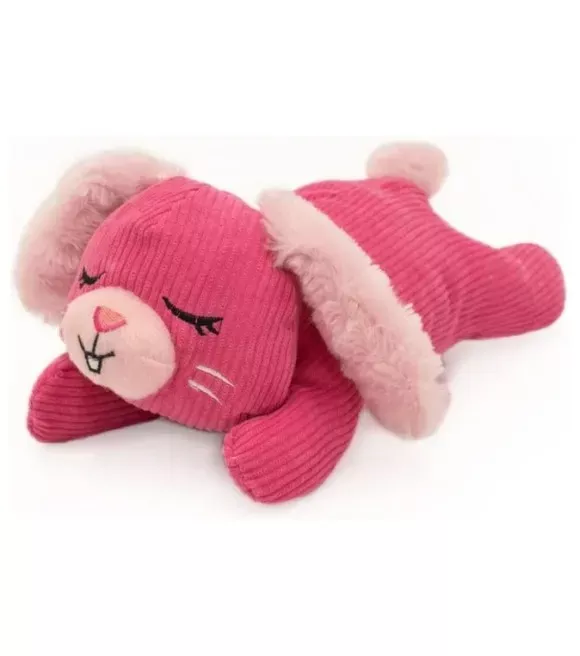 ZippyPaws, Pink Snooziez Silent Shhsqueaker Bunny Plush