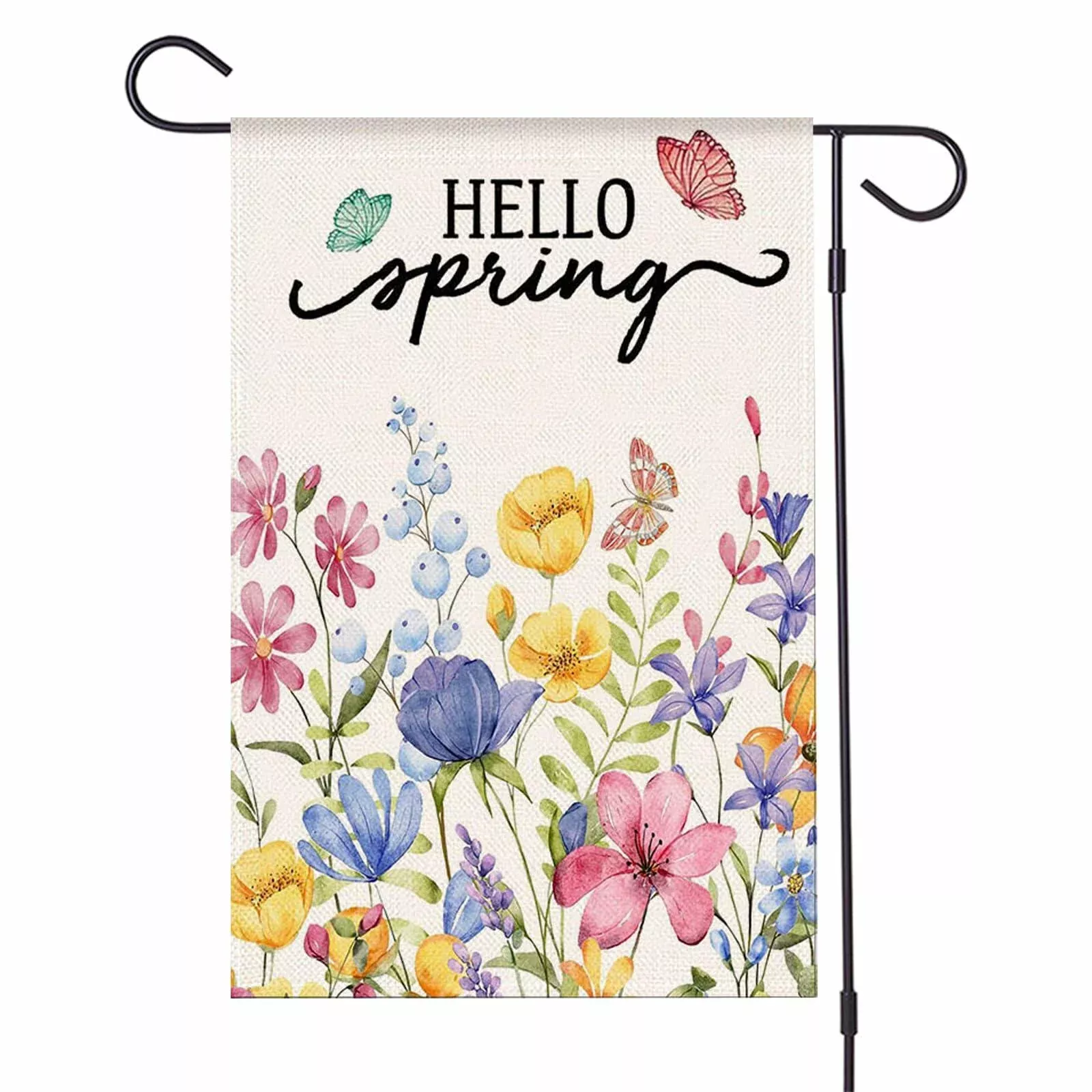 zrtr-hello-spring-garden-flag-12x18-inch-double-sided-burlap-floral ZRTR Hello Spring Garden Flag 12x18 Inch Double Sided Burlap Floral